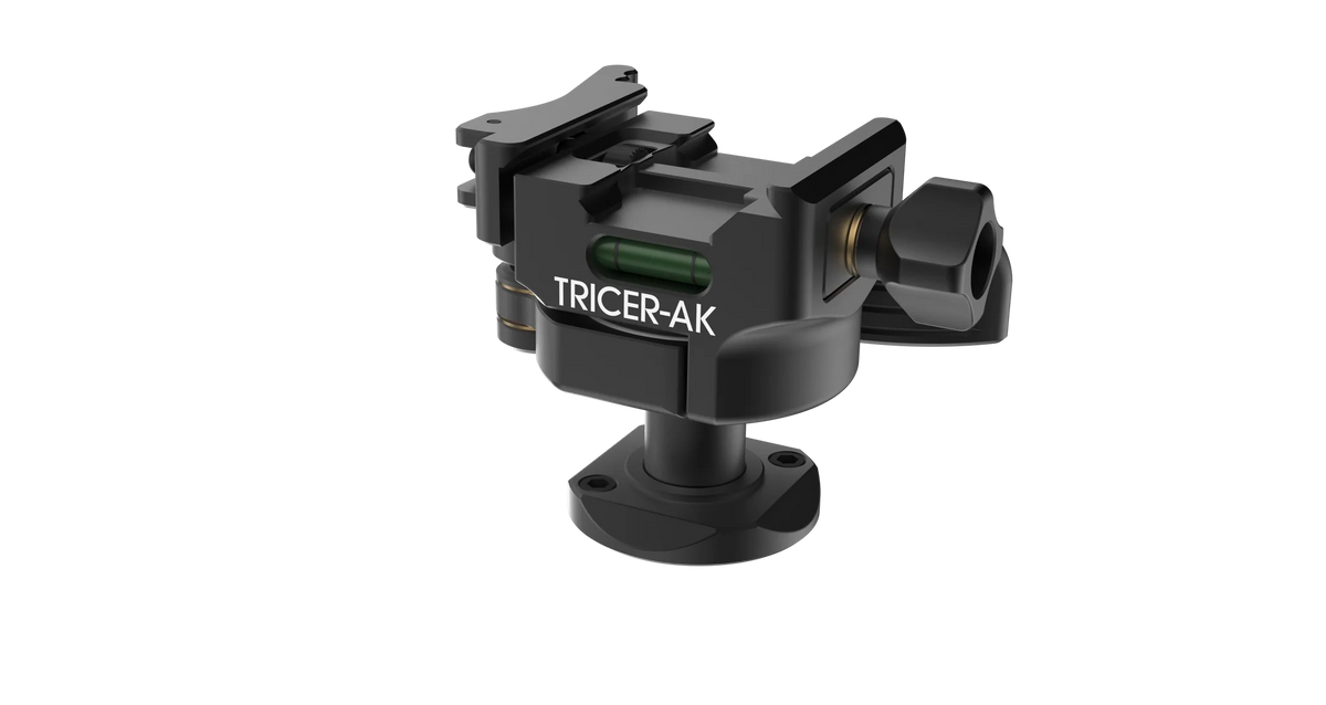 Black ball head with 'TRICER-AK' branding on a clear background