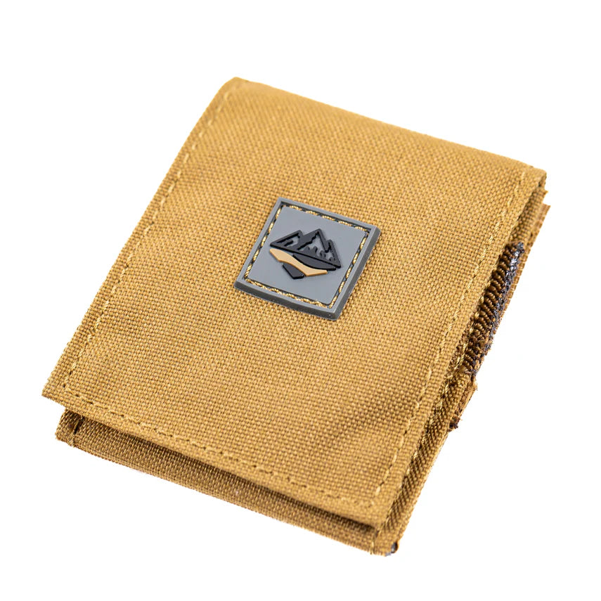 Brown mouth call holder with a Striver Gear logo on a white background