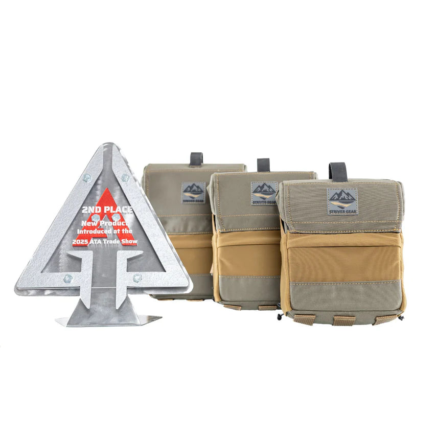 Set of three Striver tactical pouches with a metal 2nd place ATA Trade show award