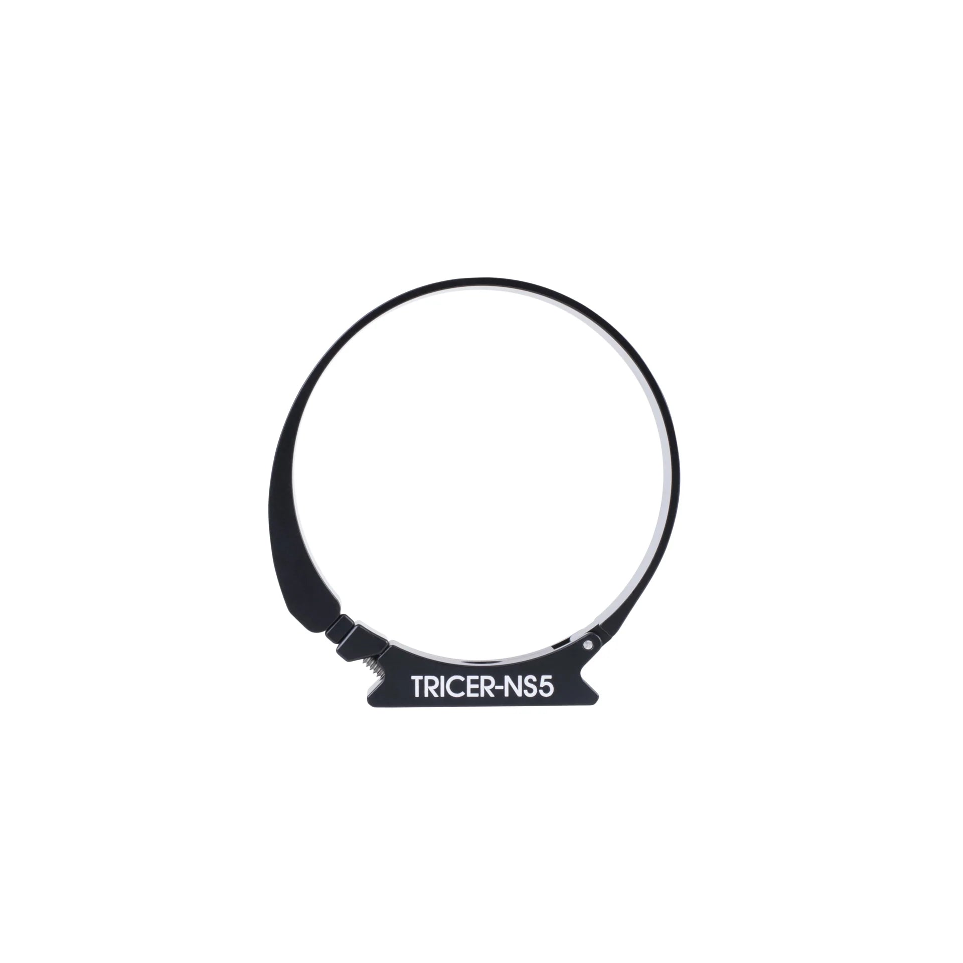 Black Arca-Swiss adapter with 'TRICER-NS5' label on a white background